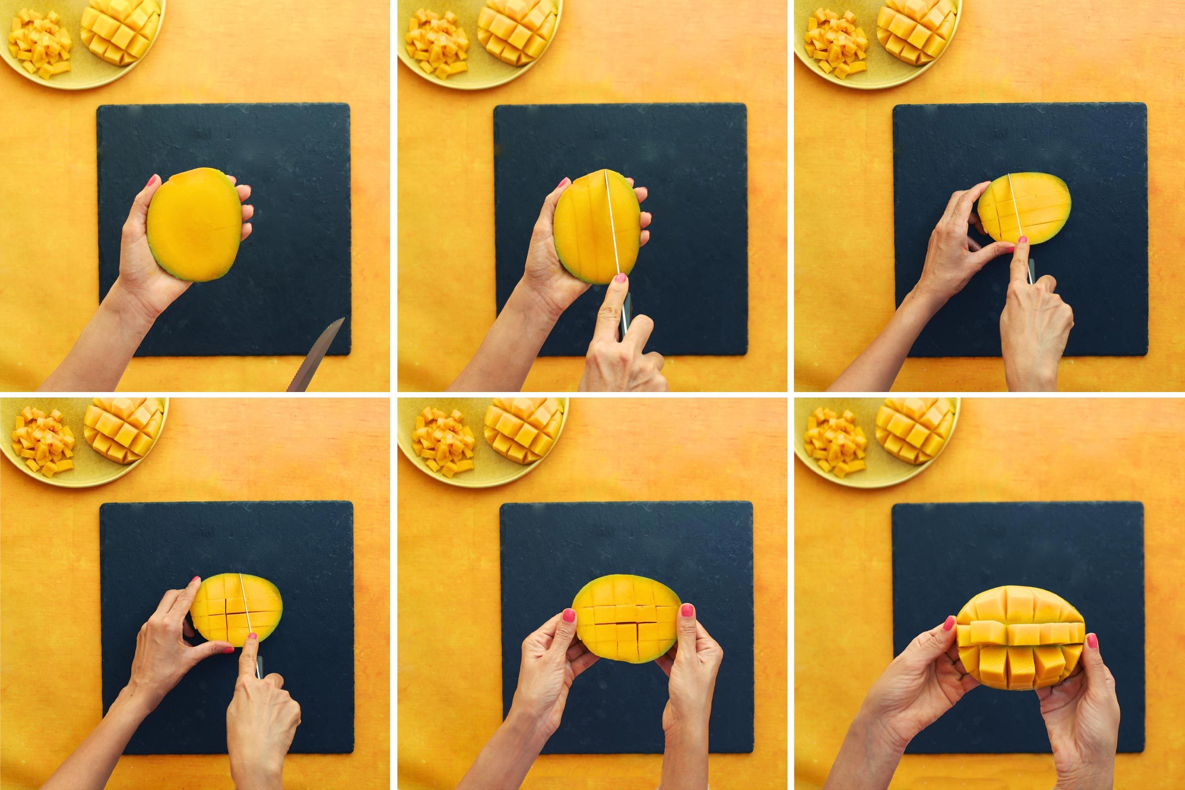 how to cut a mango steps