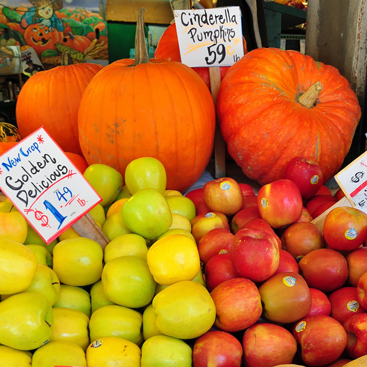 Fresh fruits on display in a farmers market