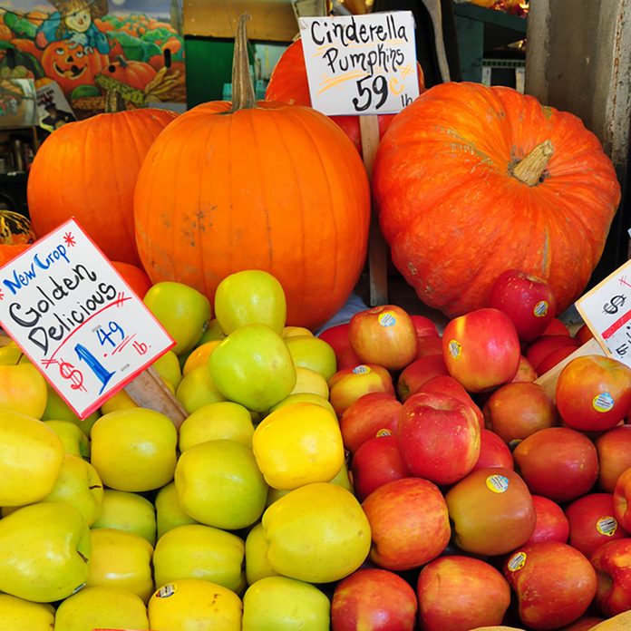 Fresh fruits on display in a farmers market