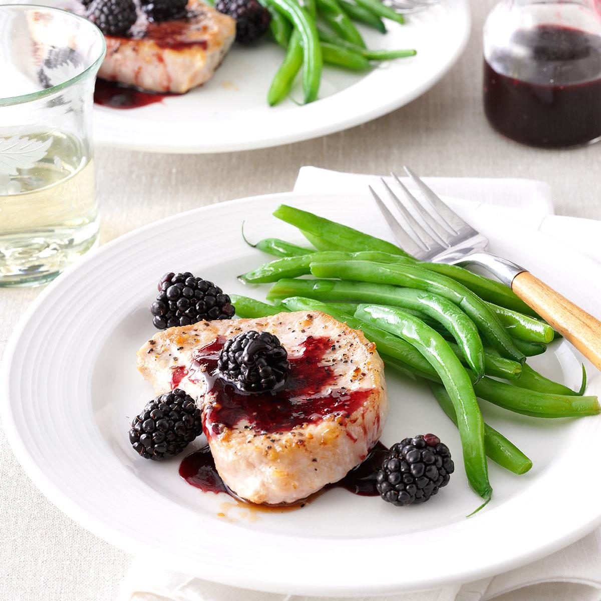 Blackberry-Sauced Pork Chops