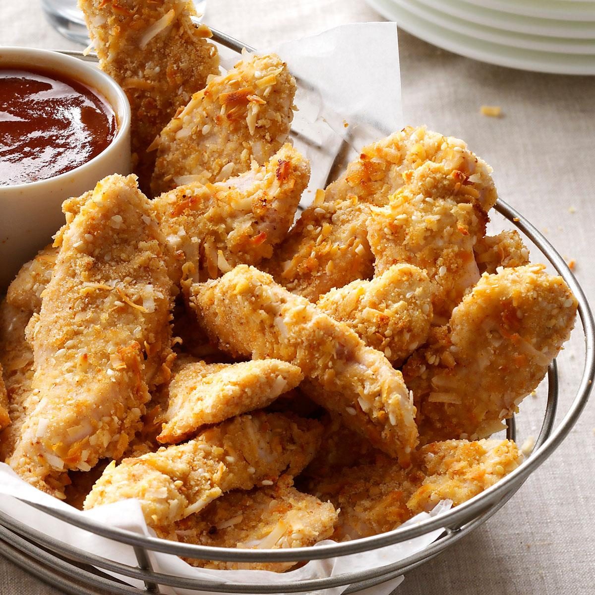 Coconut-Crusted Turkey Strips