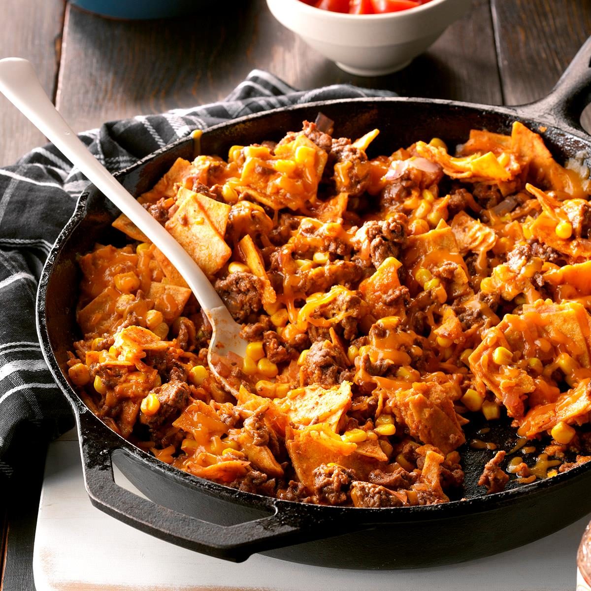 Easy beef taco skillet