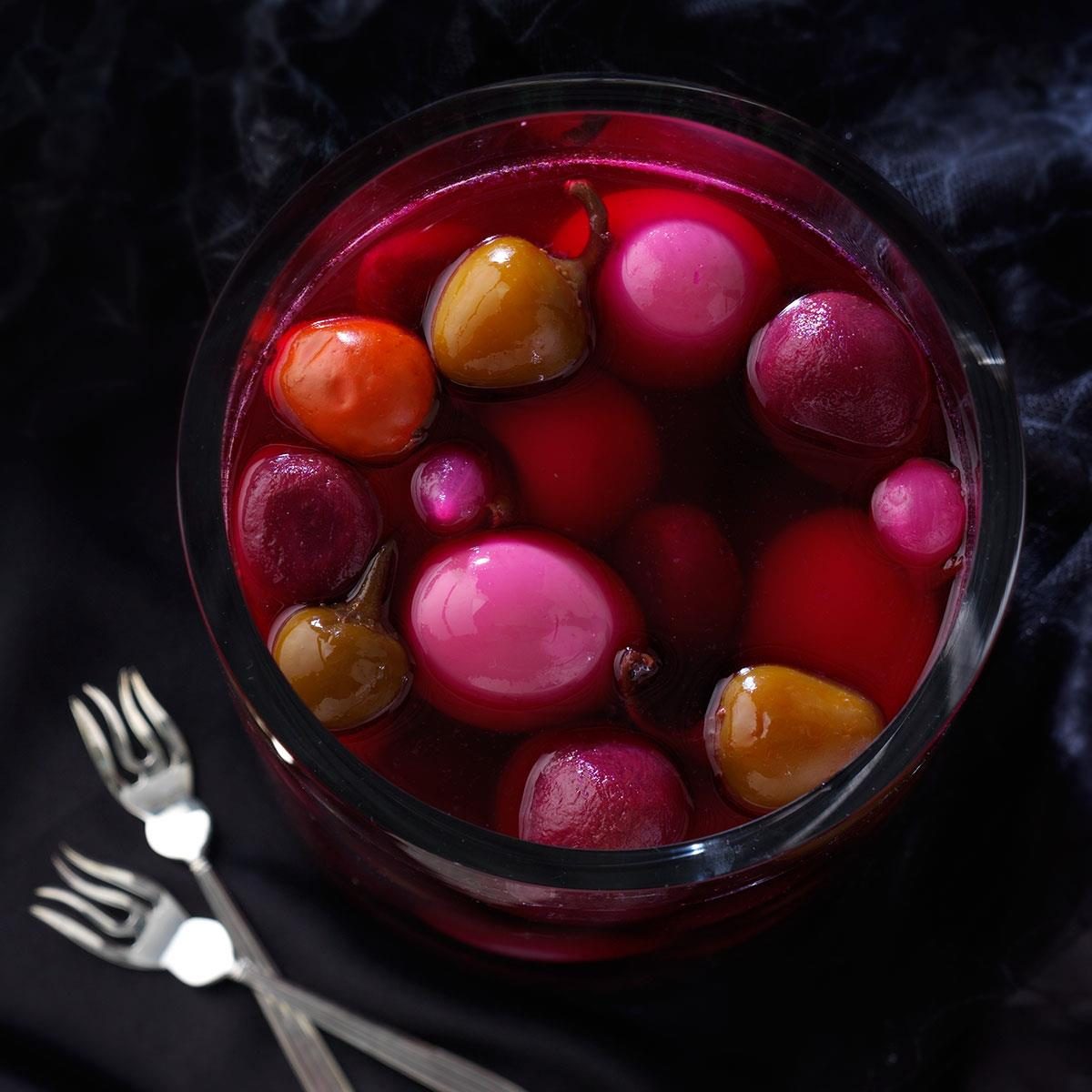 Pickled Eggs with Beets and Hot Cherry Peppers