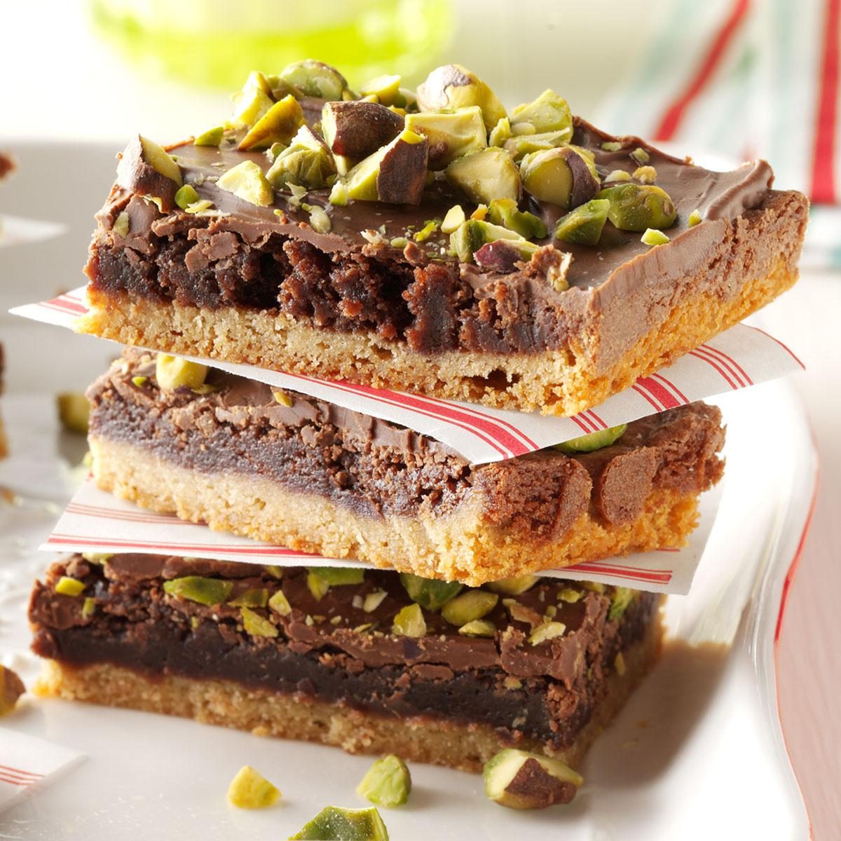 Pistachio Brownie Toffee Bars