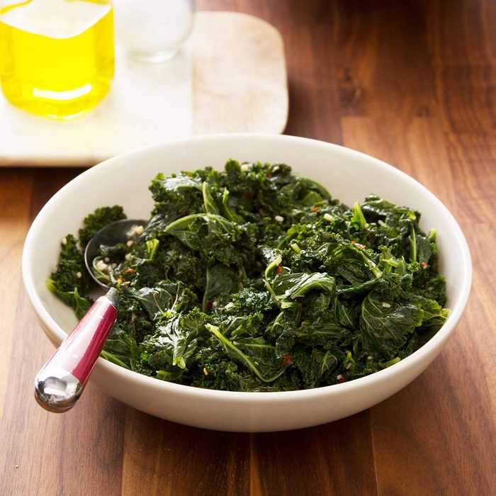 Steamed kale