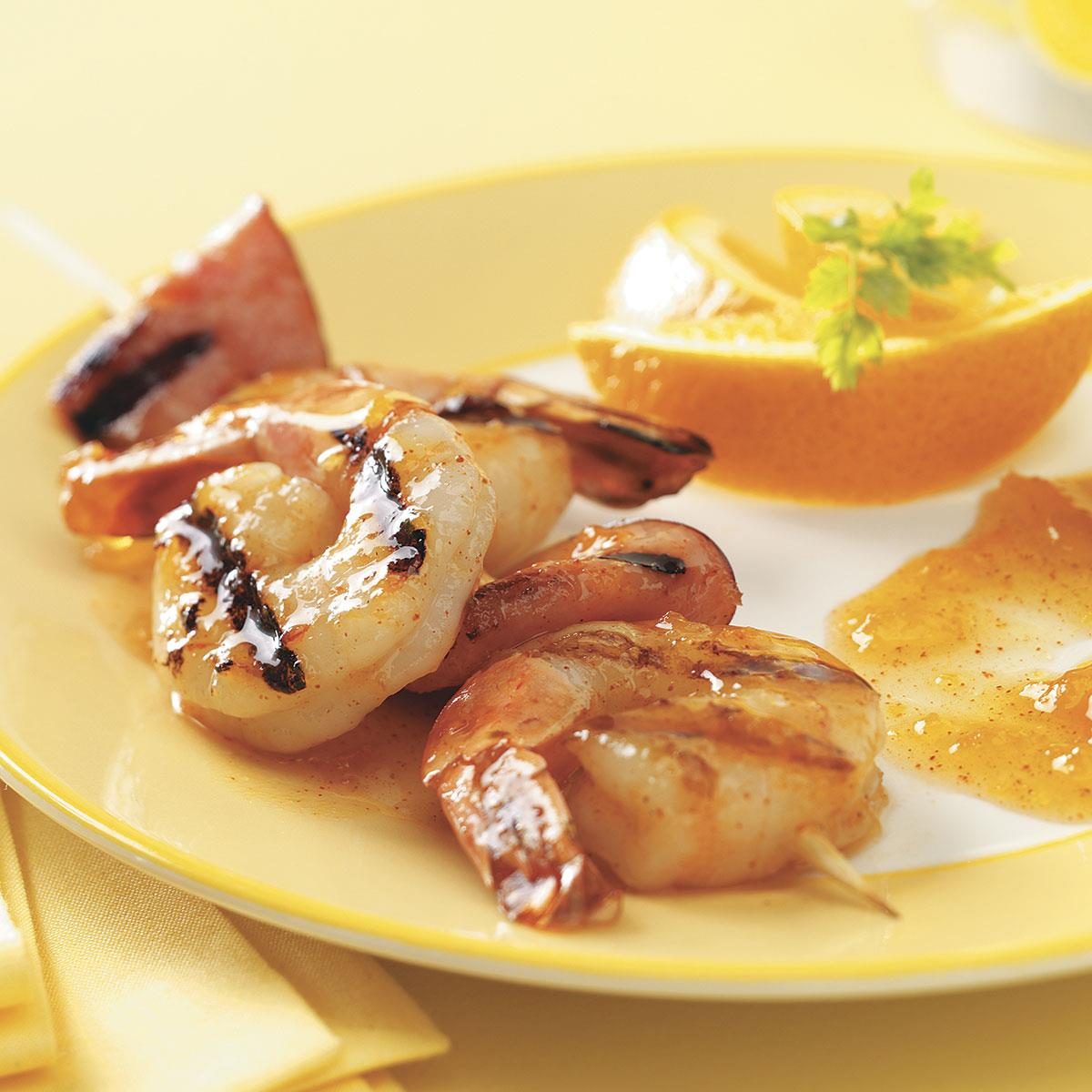Grilled Shrimp with Apricot Sauce for 2