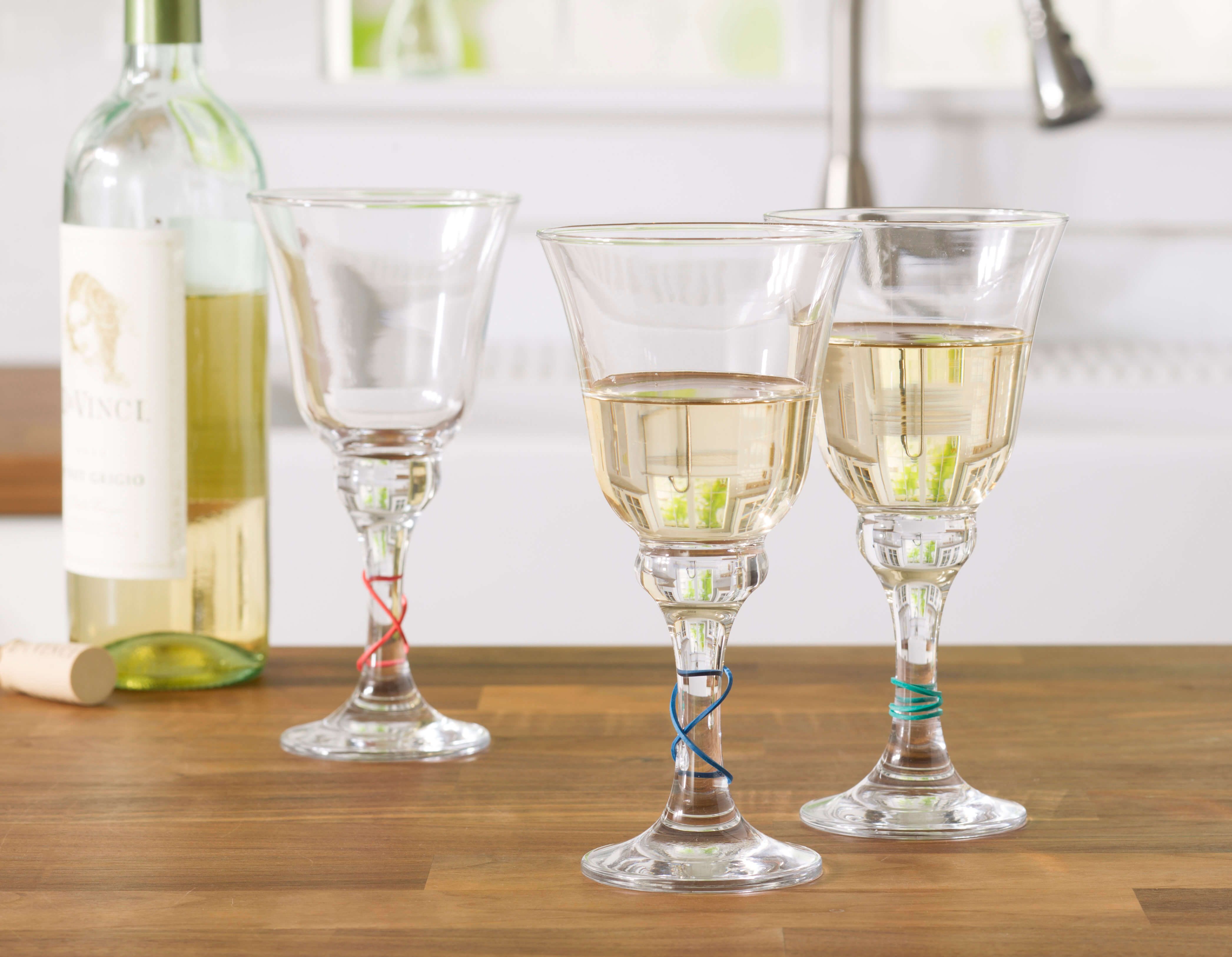 wine, rubberbands, kitchen