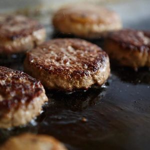 Burgers on a grill