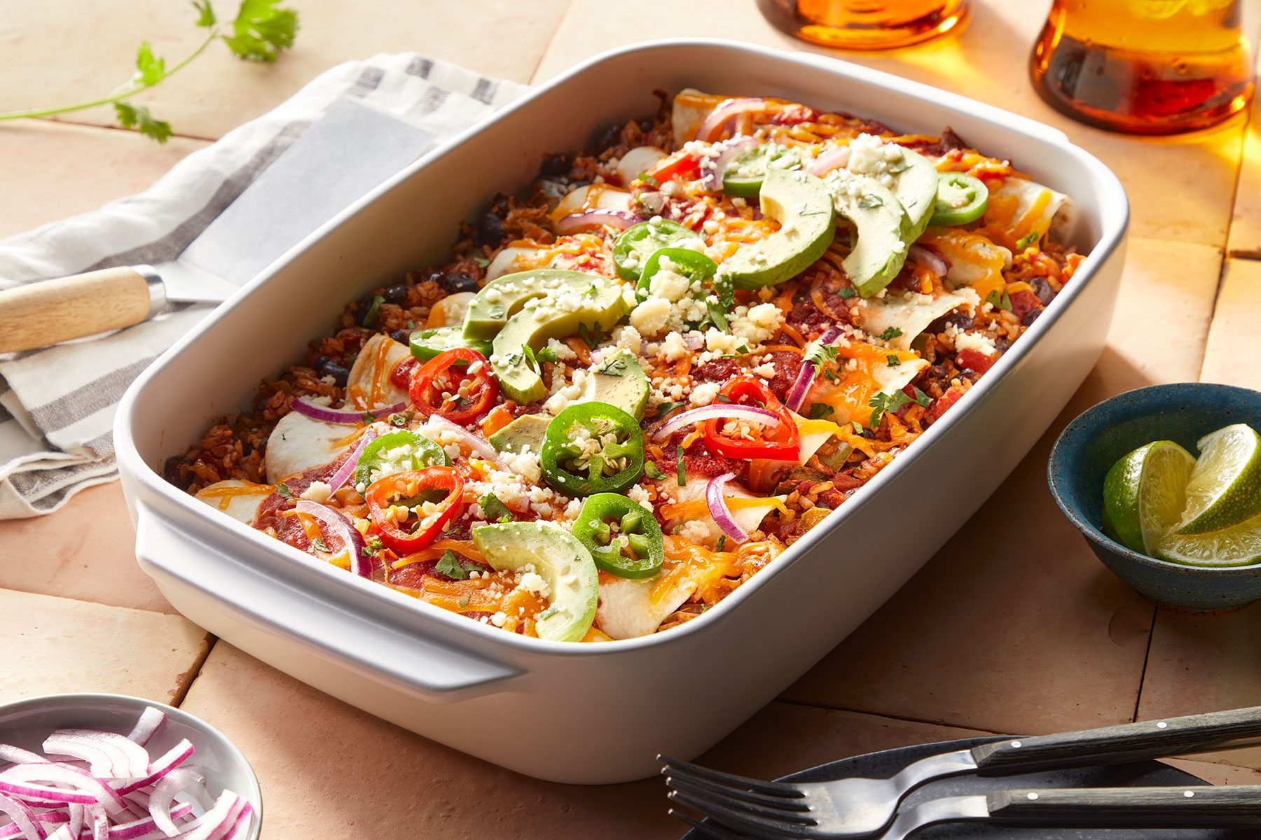 Black Bean And Rice Enchiladas