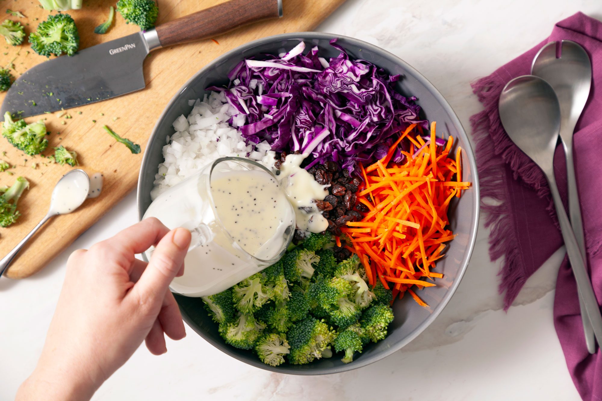 Broccoli Slaw combine ingredients