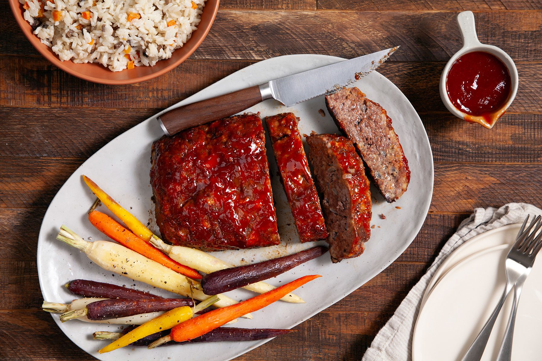 Meat on plate with sauce and vegetables