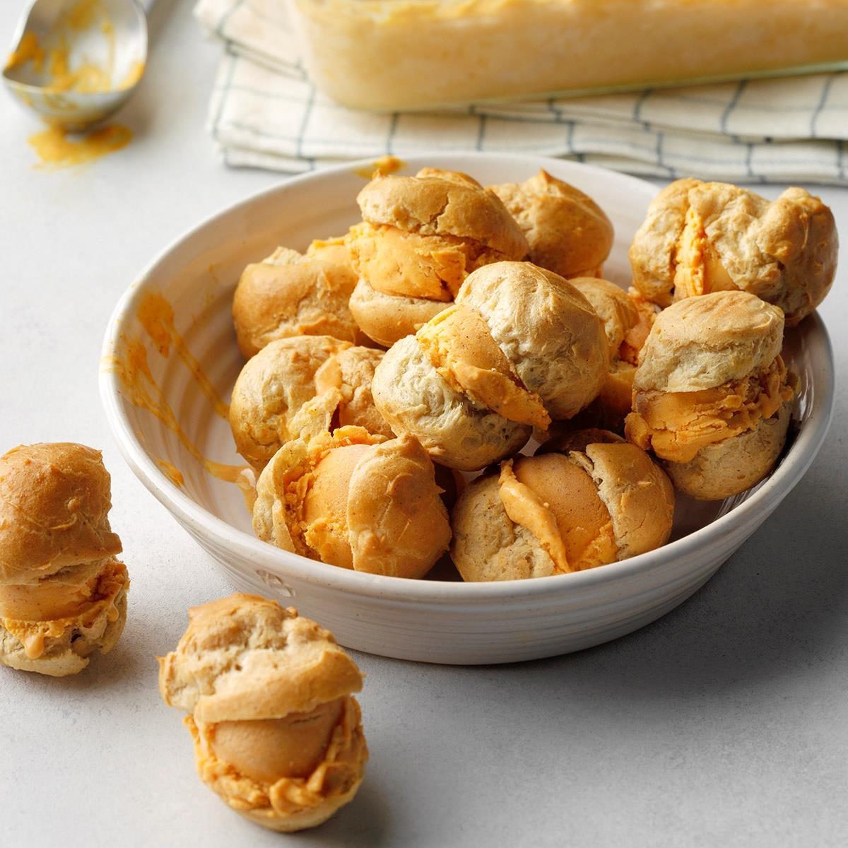 Spiced Pumpkin Ice Cream Puffs