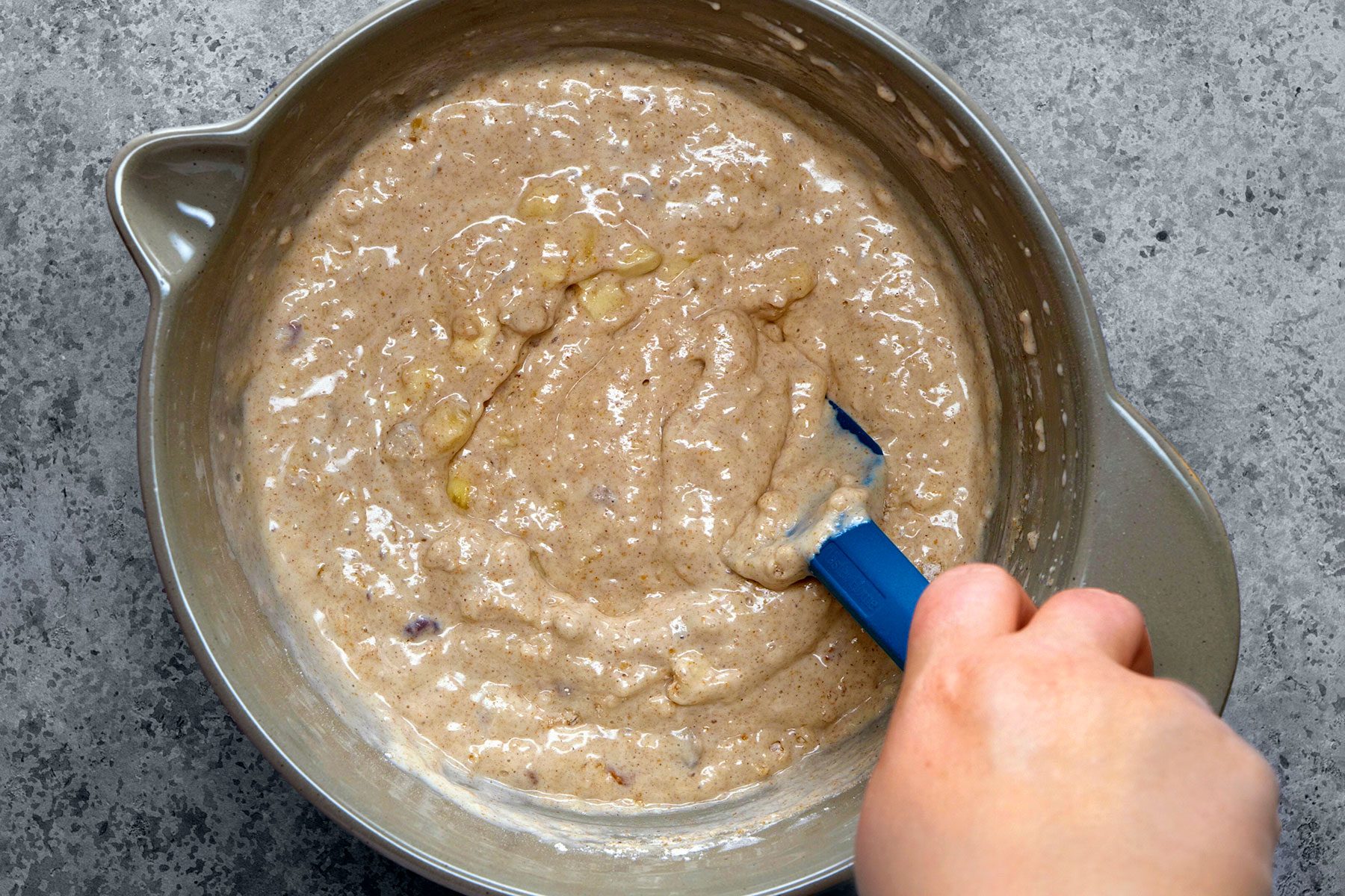 Making Batter for Banana Pancake