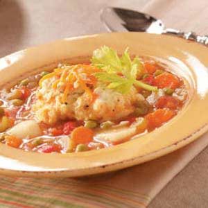 Contest-Winning Vegetable Soup with Dumplings
