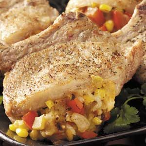 Pepper-Stuffed Pork Chops
