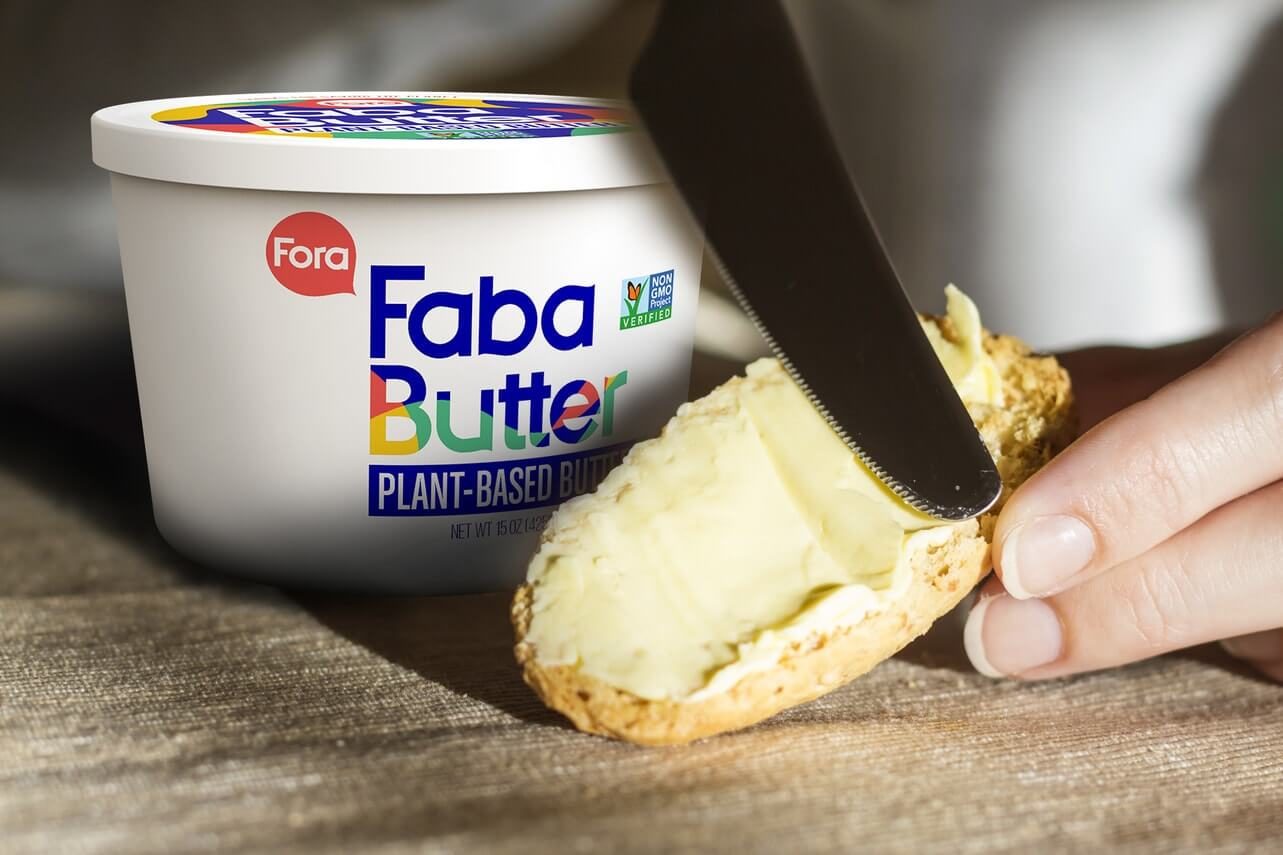 Container of vegan butter