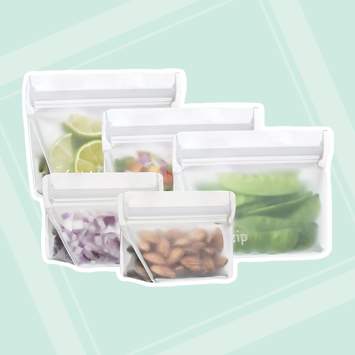 rezip 5-Piece Stand-Up Leakproof Reusable Storage Bag Starter Kit 8/4-ounce
