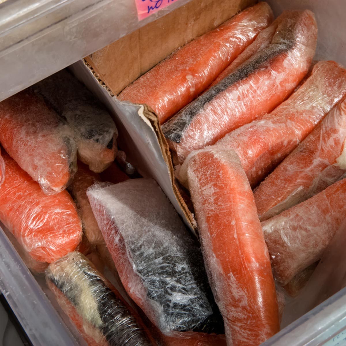 Frozen salmon steaks; Shutterstock ID 43963933