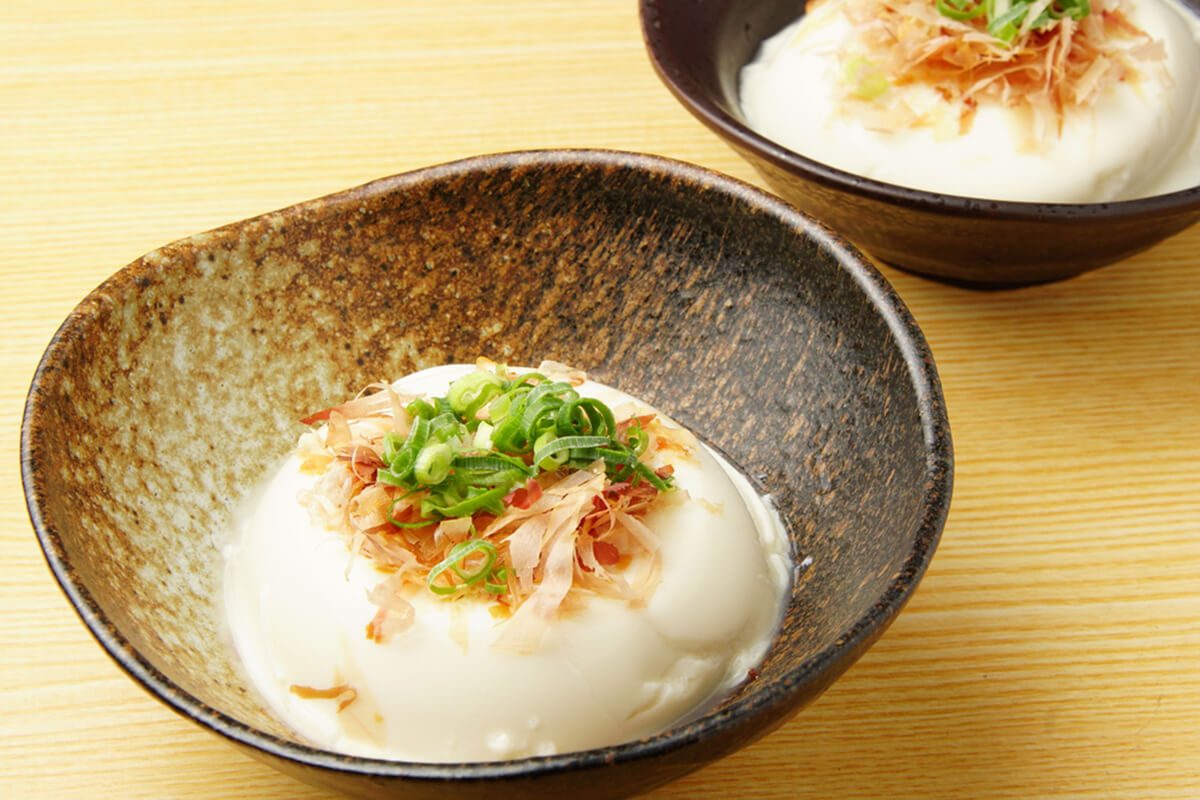 Tofu, Hiyayakko, Japanese food, chilled Tofu
