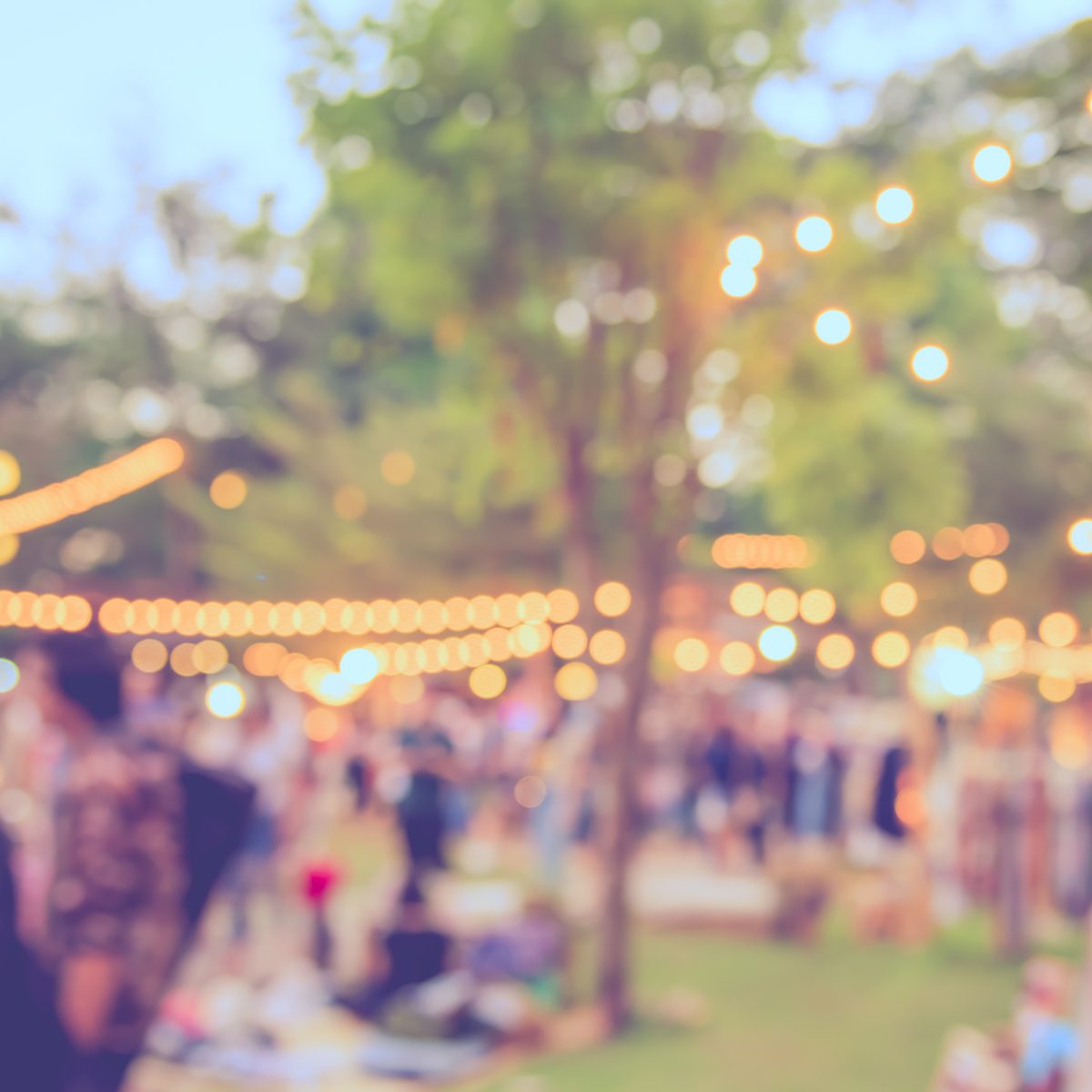 abstract blur image of day festival in garden