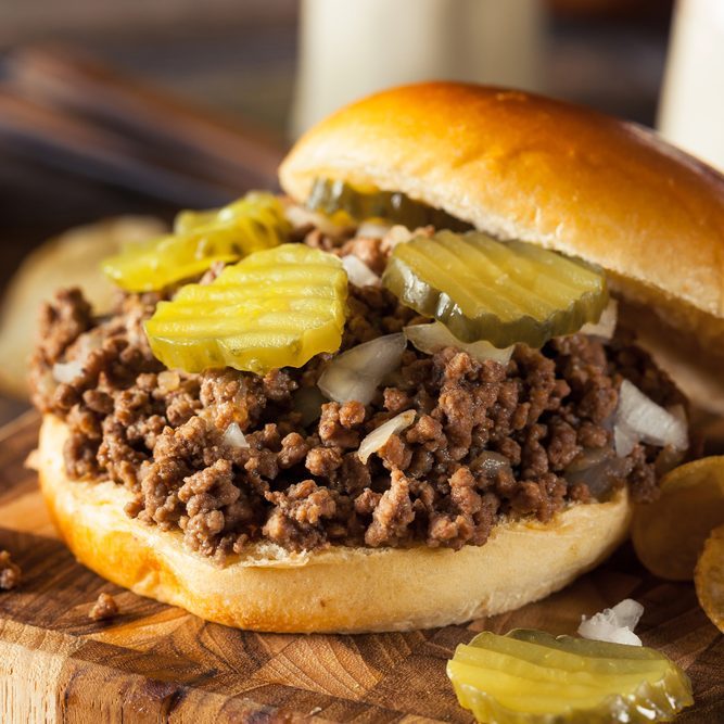 loose meat maid-rite sandwich