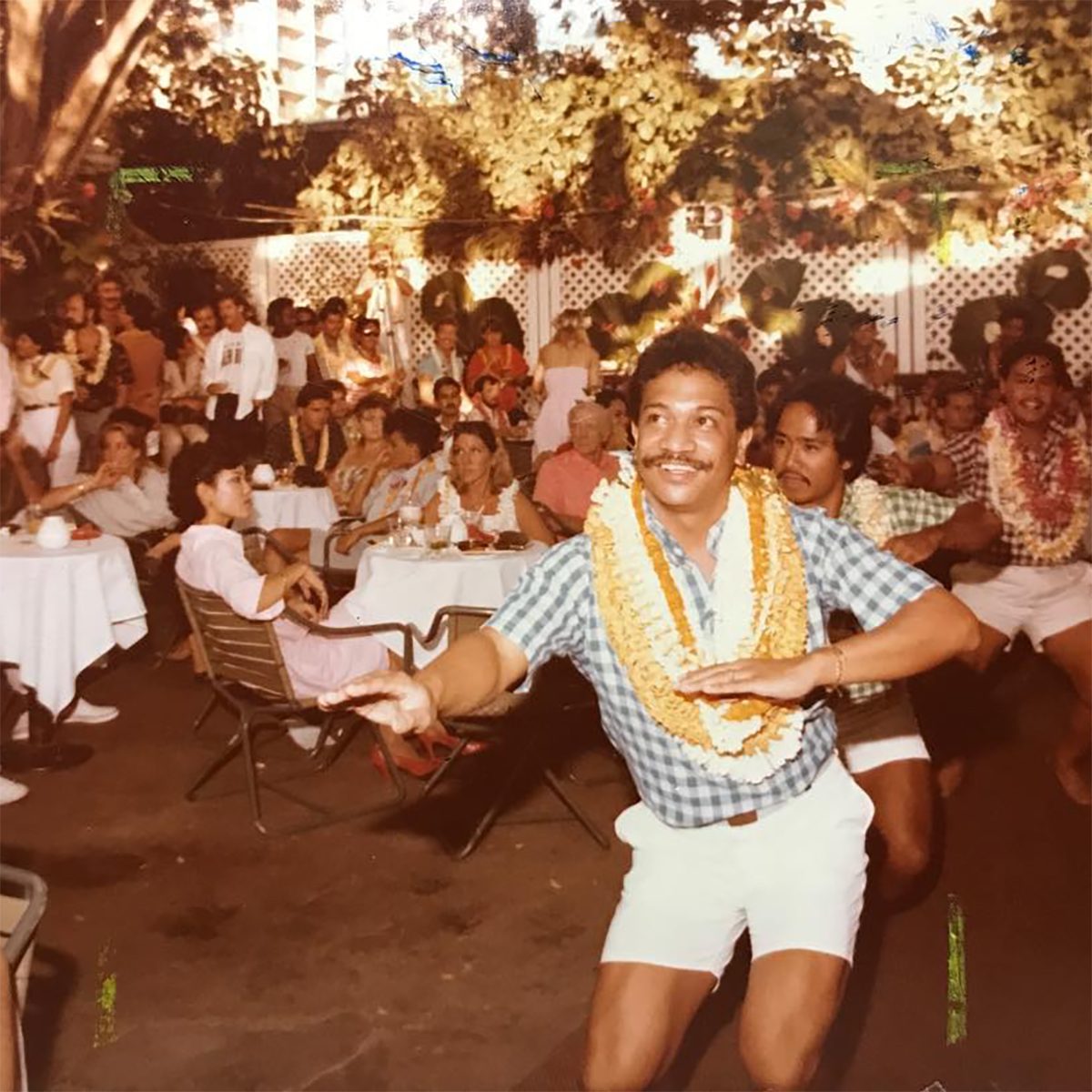 man at a luau