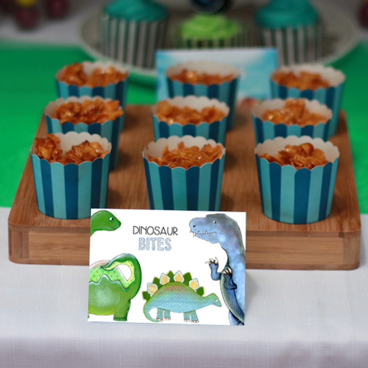 Dinosaur Watercolor Buffet Card Preview no wm