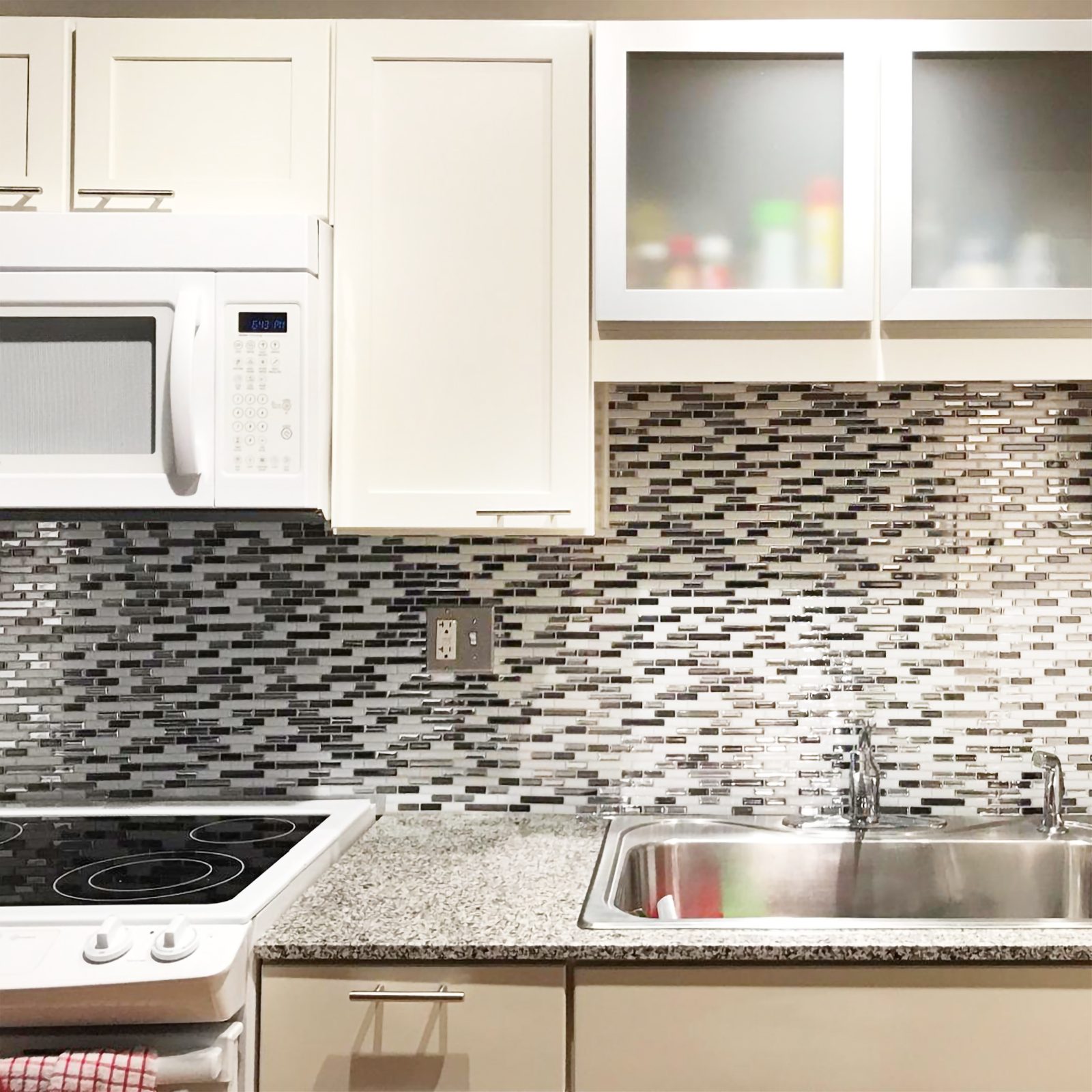 Contemporary Peel And Sick Backsplash