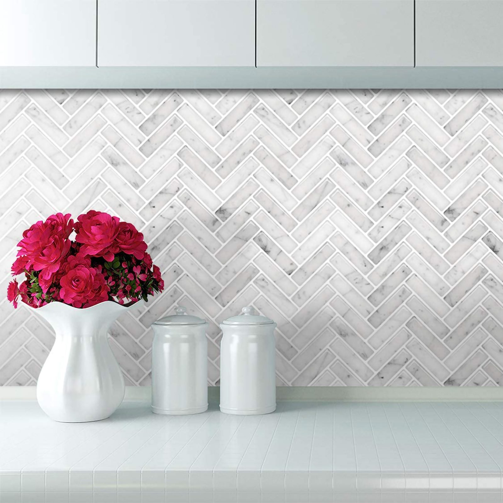 Herringbone Peel And Stick Backsplash