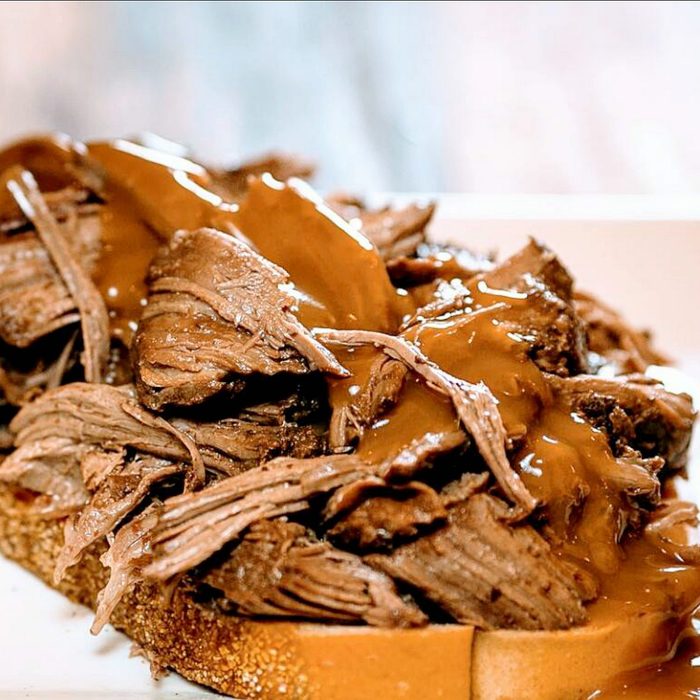 Brisket on a slice of bread