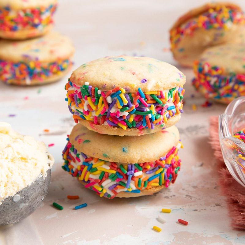 Birthday Cake Ice Cream Sandwiches