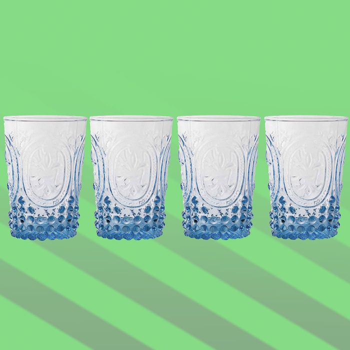 Fleur De Lys Azure Juice Glass 4-Piece Set, 10 Ounce