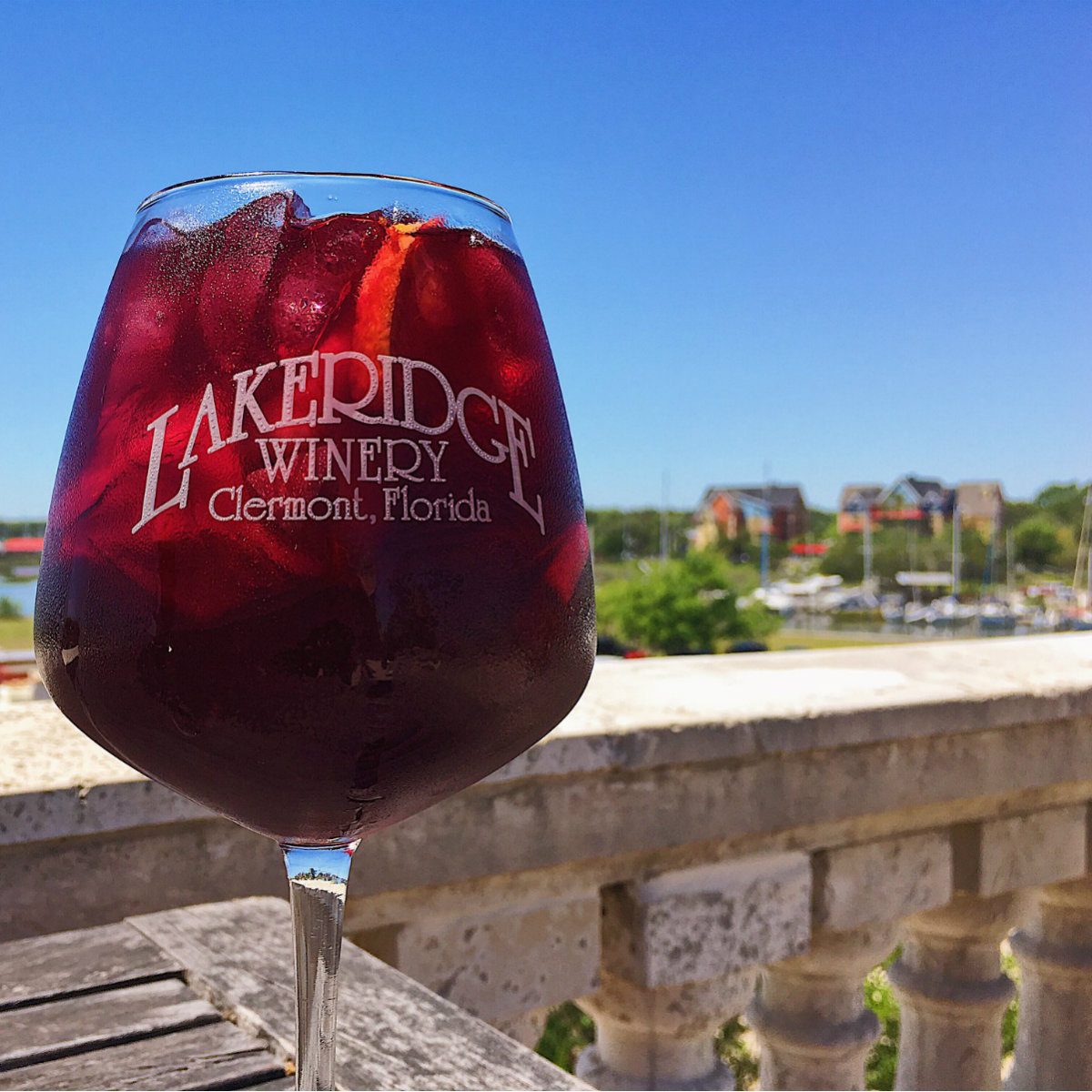 Close-up of a glass of wine at Lakeridge Winery
