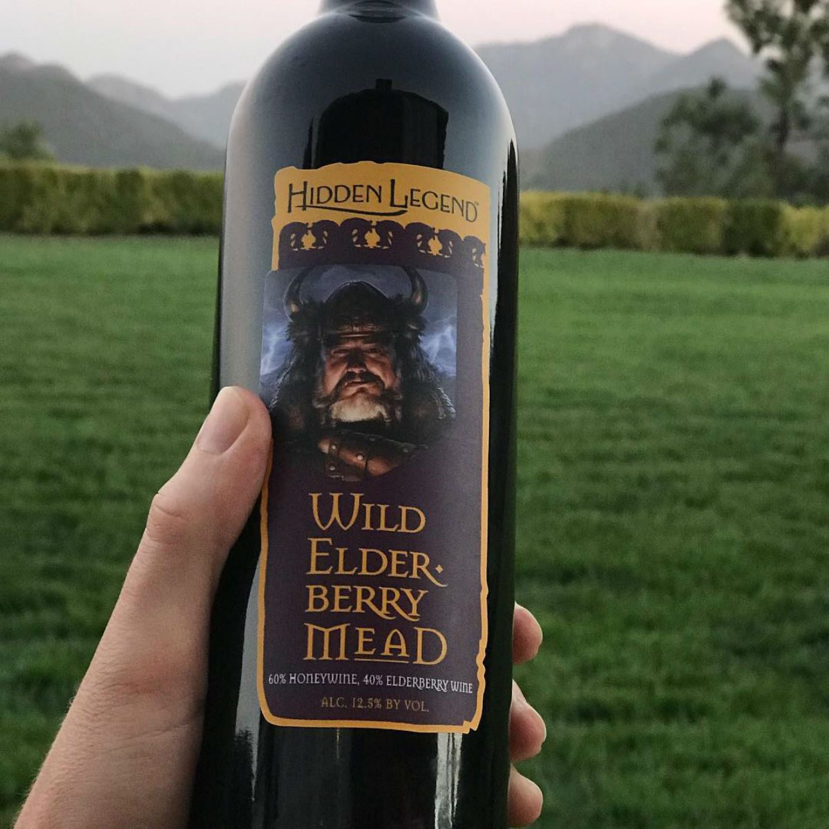 Close-up of mead at Hidden Legend Winery