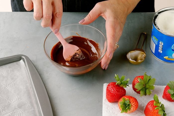 melting chocolate for chocolate covered strawberries