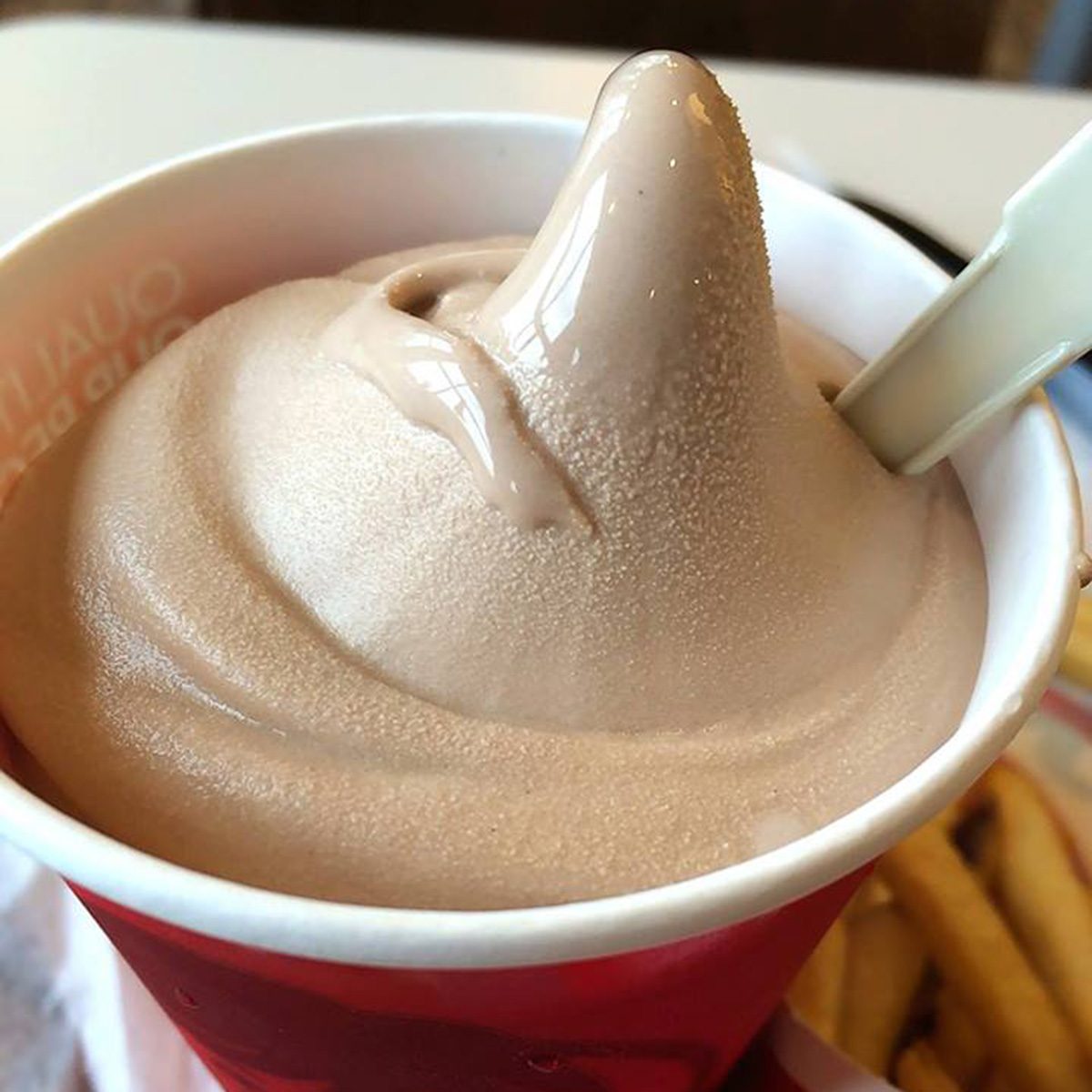 Chocolate Frosty close-up