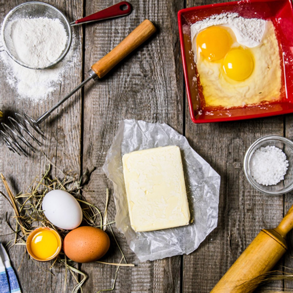 Preparation of the dough.