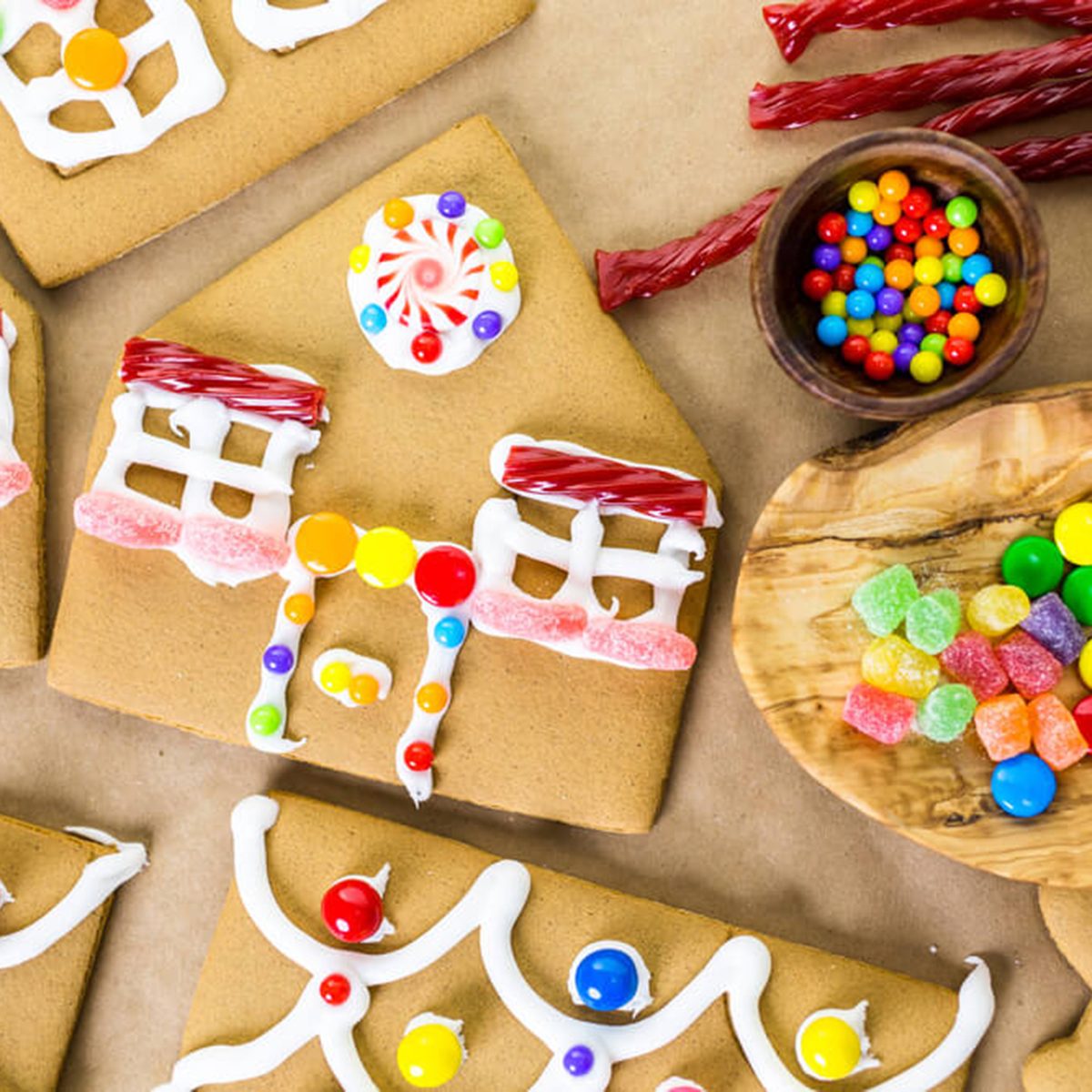 Gingerbread house pieces