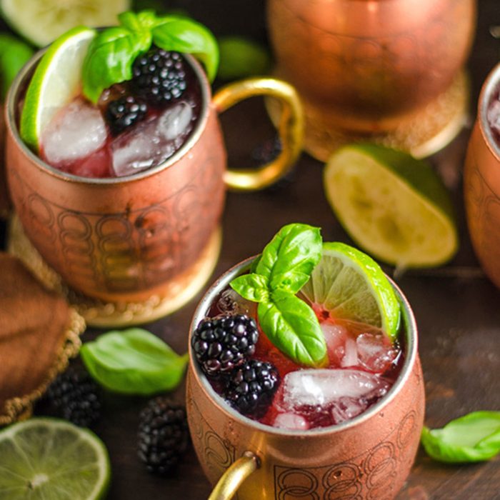 Blackberry basil Moscow mule