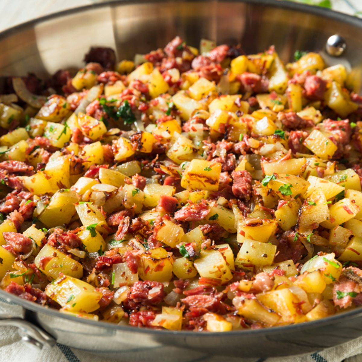 Savory Homemade Corned Beef Hash in a Pan