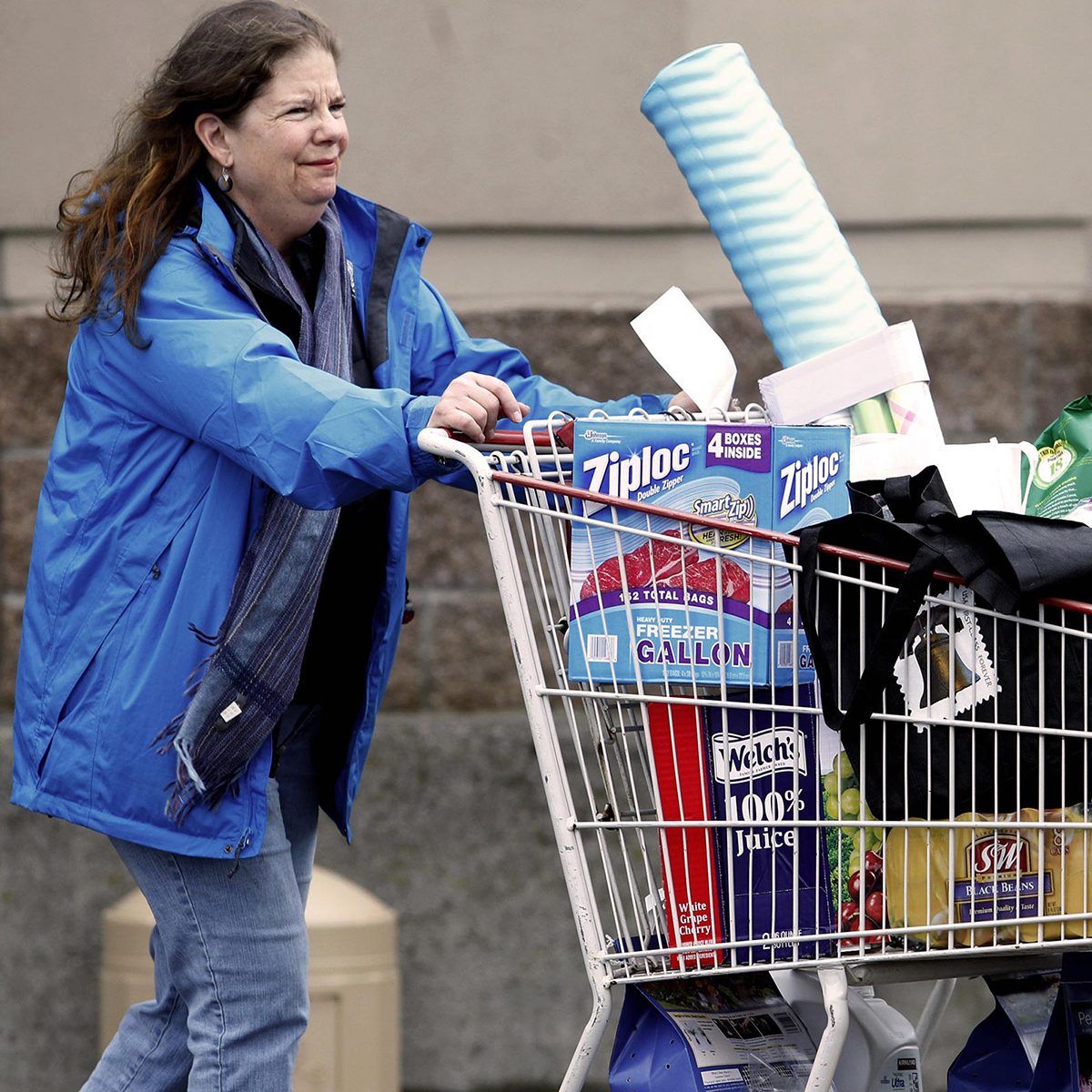 Pushing Costco cart