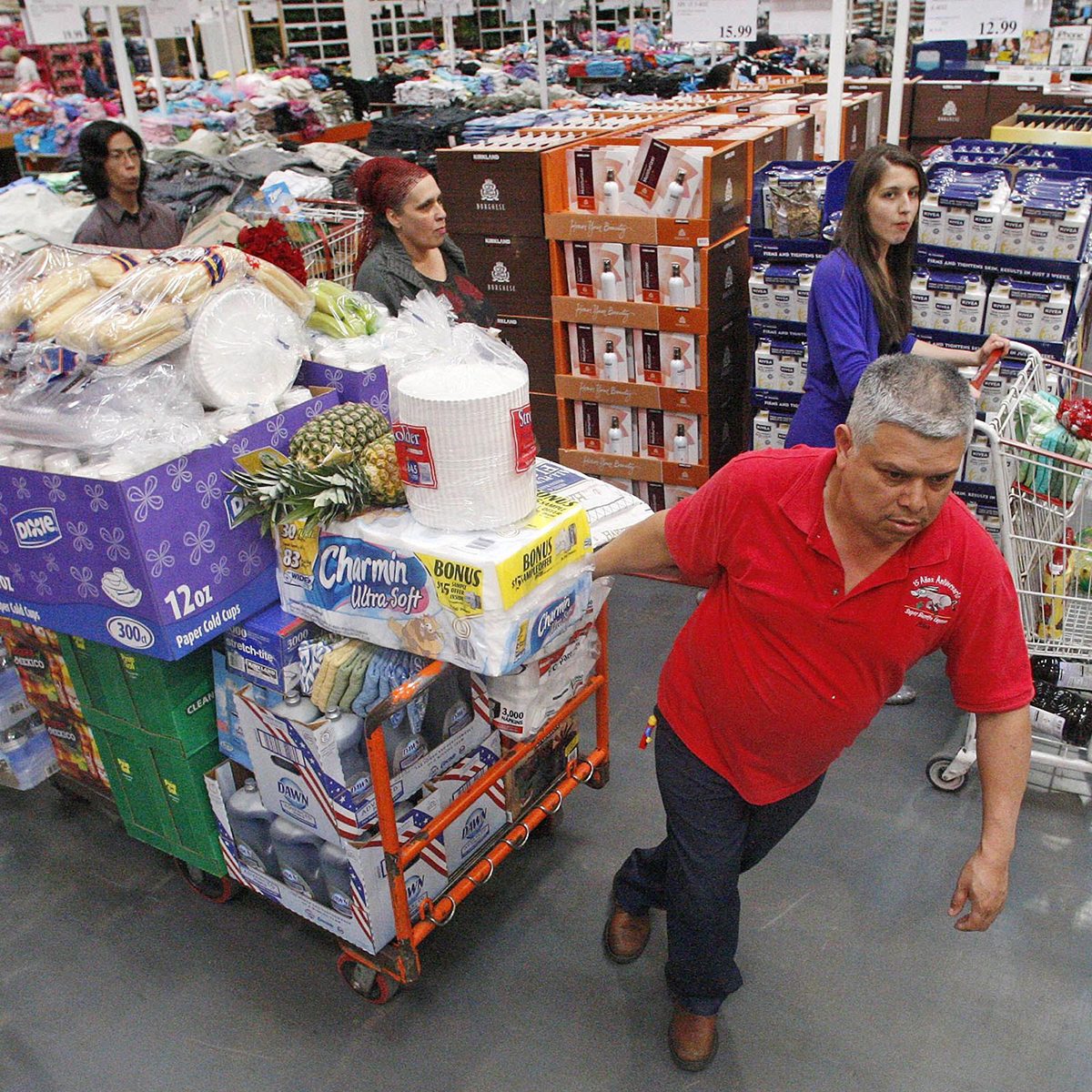 Overloaded cart at Costco