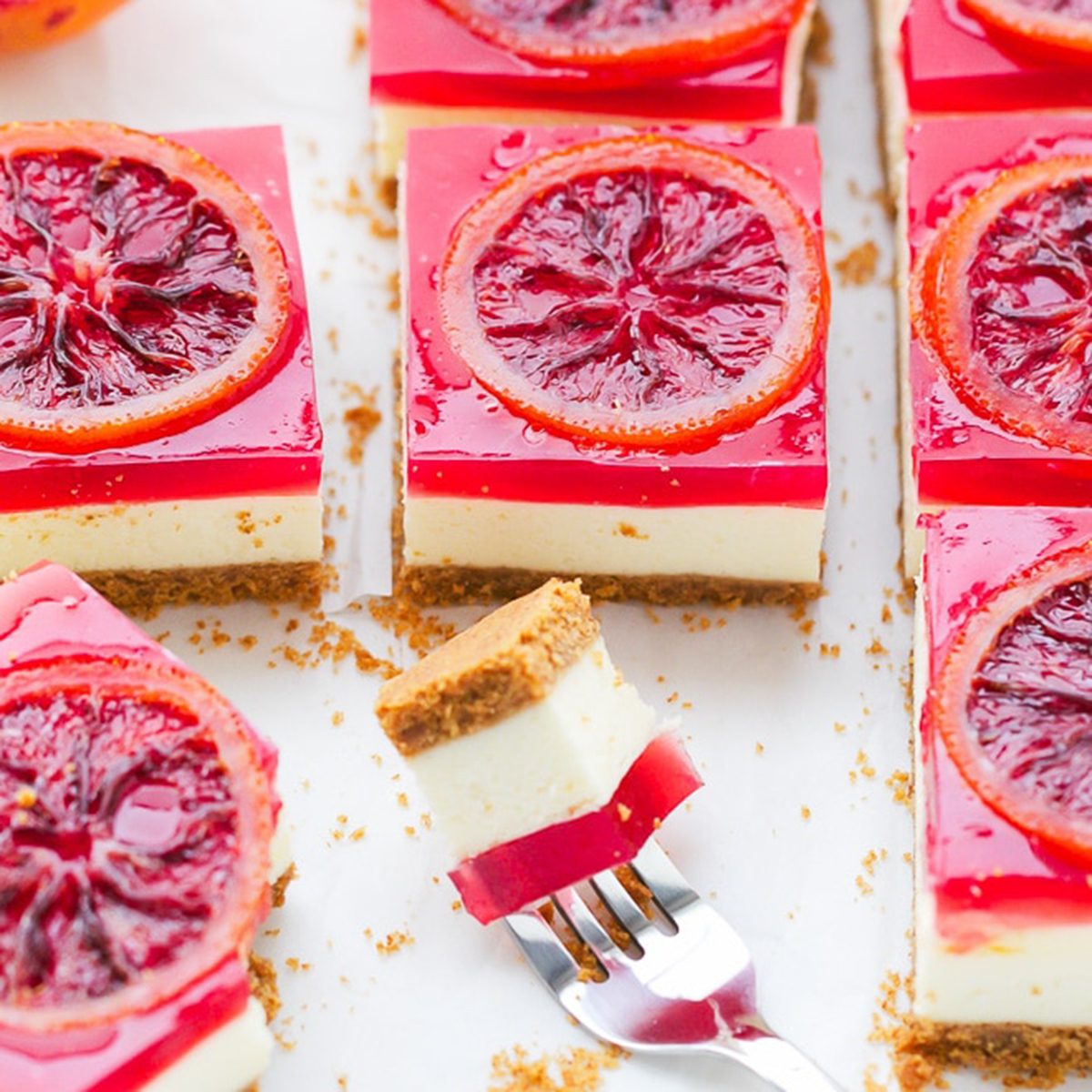 Blood Orange Cheesecake Squares