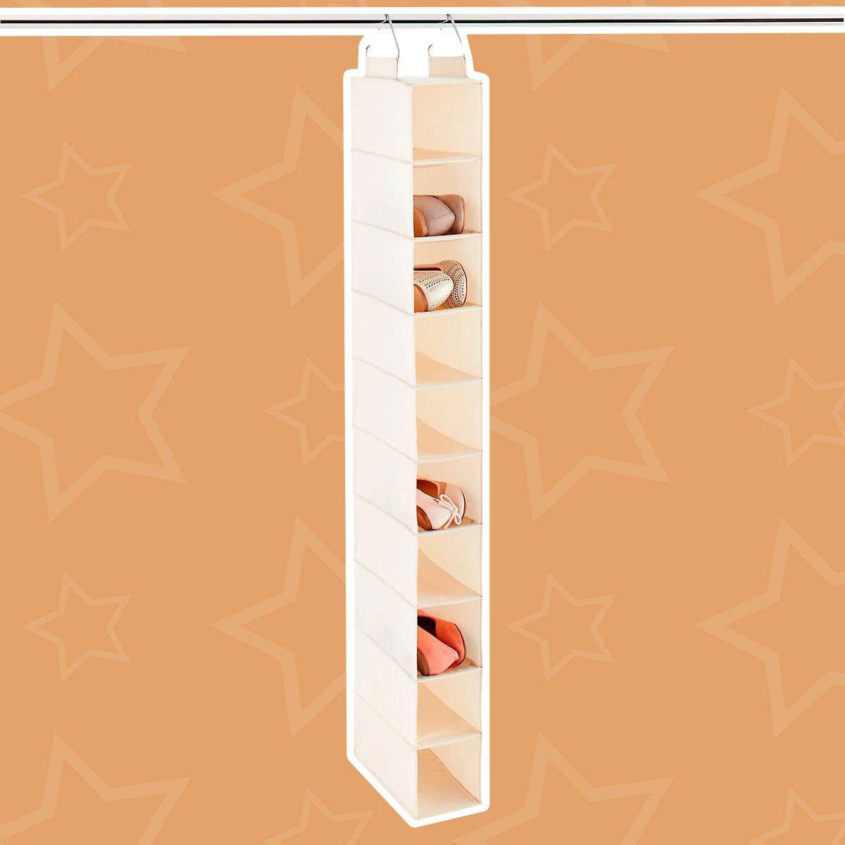 10-Compartment Canvas Shoe Organizer