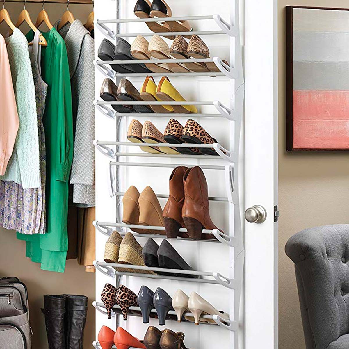 Over-the-Door Rack Holds 36 Pair!