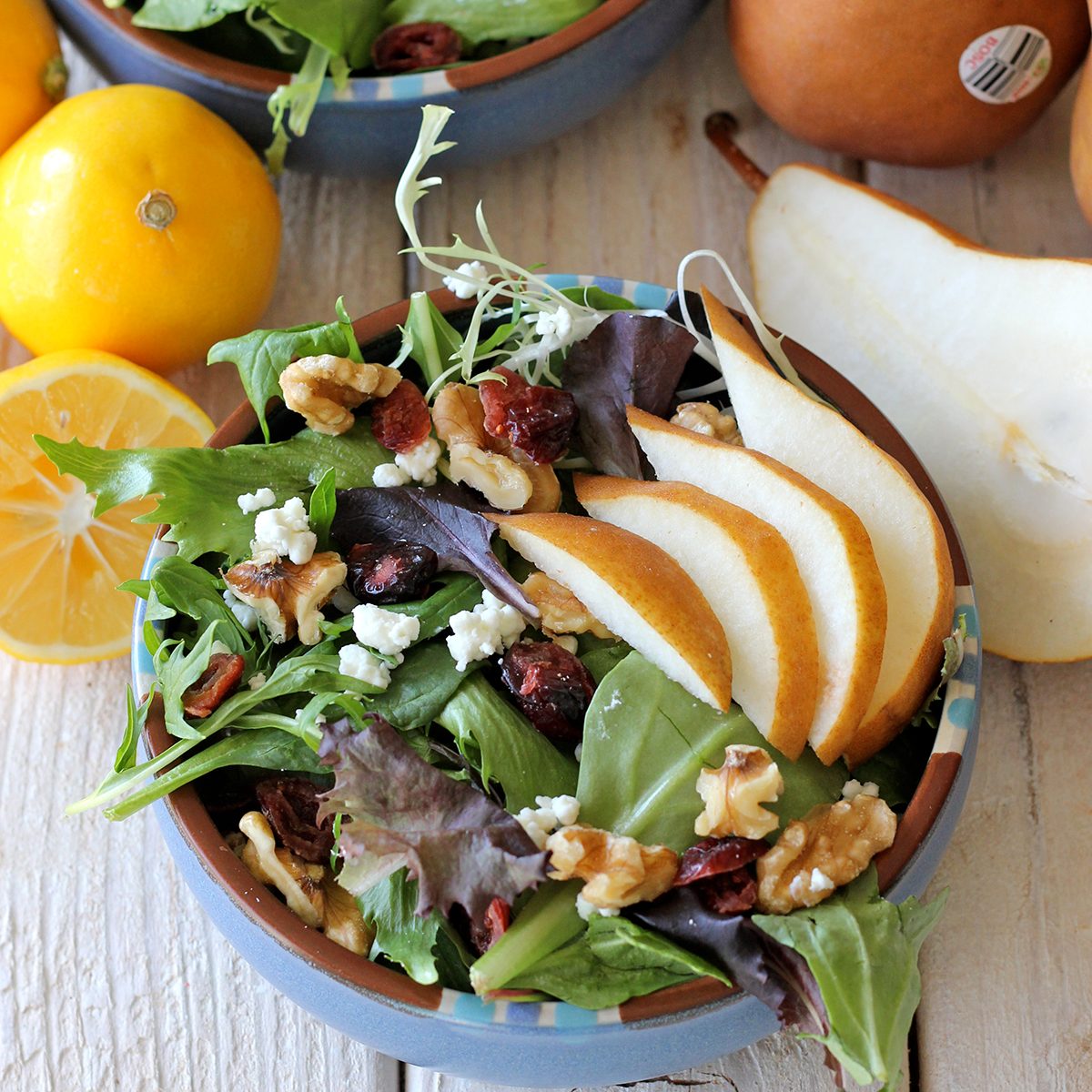 WINTER PEAR SALAD WITH MEYER LEMON VINAIGRETTE