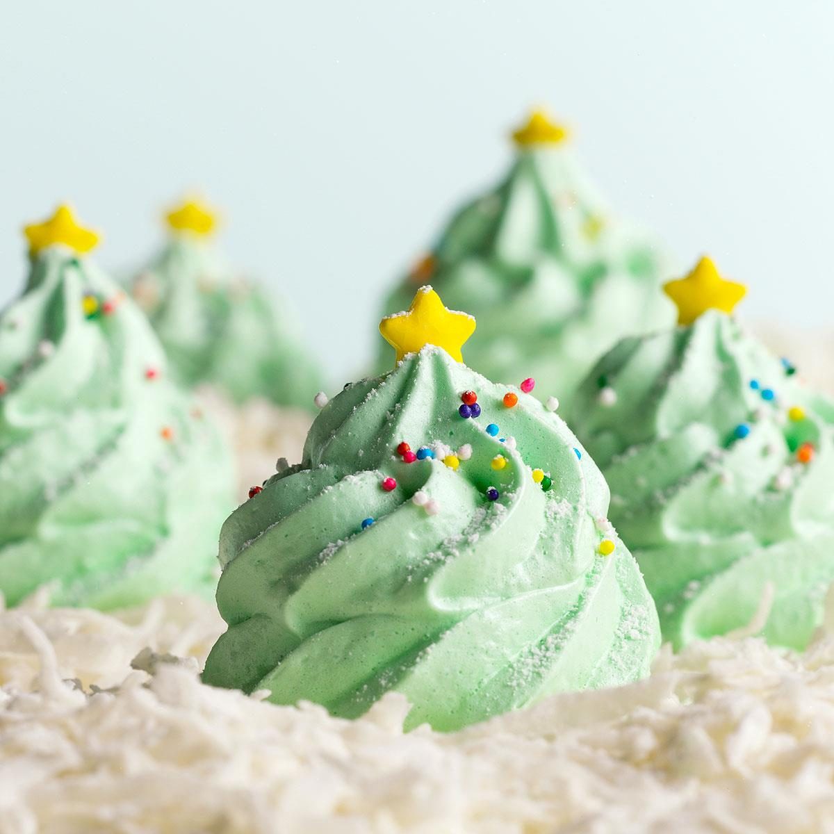 Festive Meringue Christmas Trees