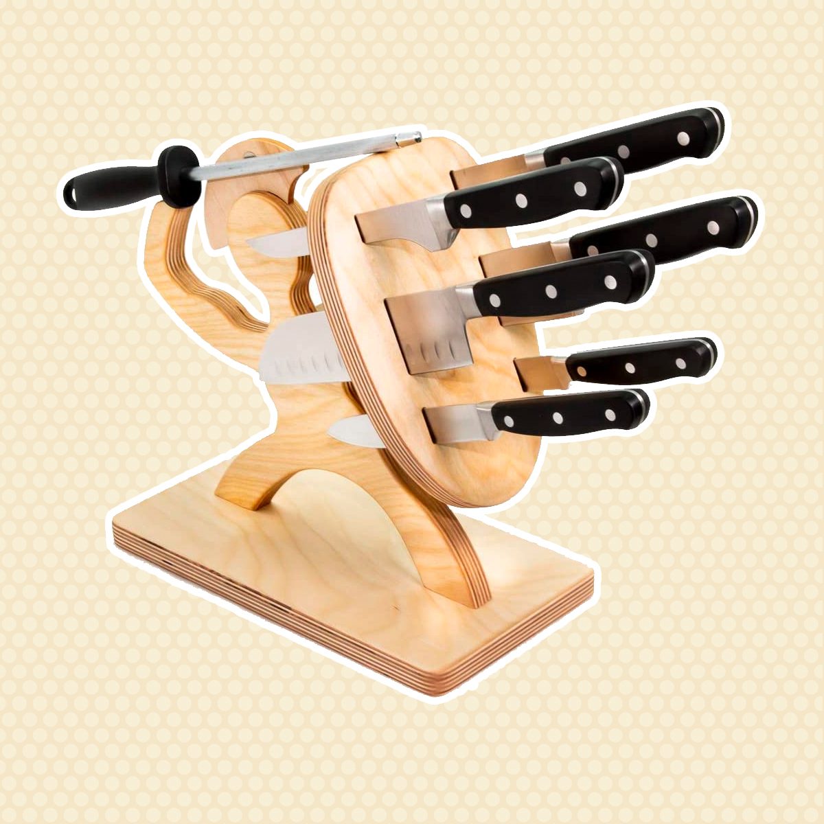 Spartan Knife Block Handmade Magnetic