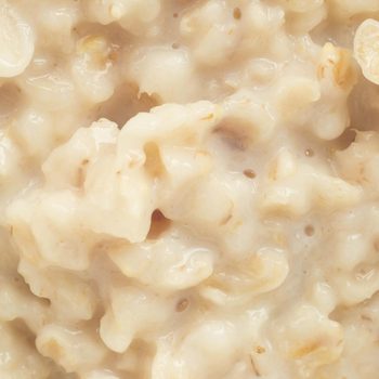 Boiled oat porridge, macro photography