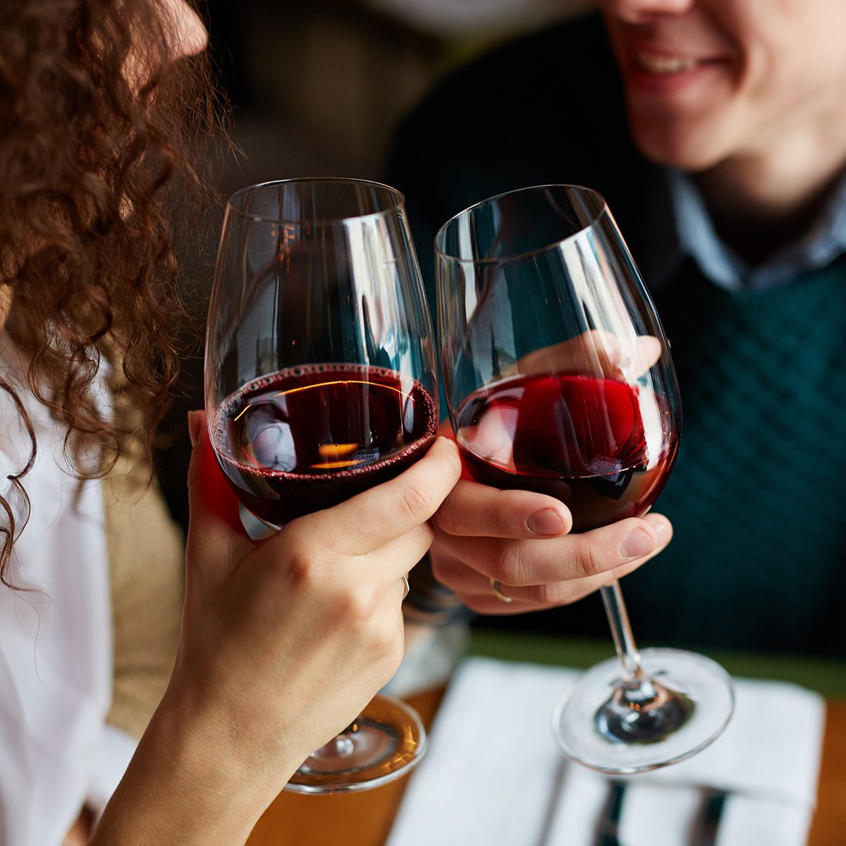 Toasting with red wine